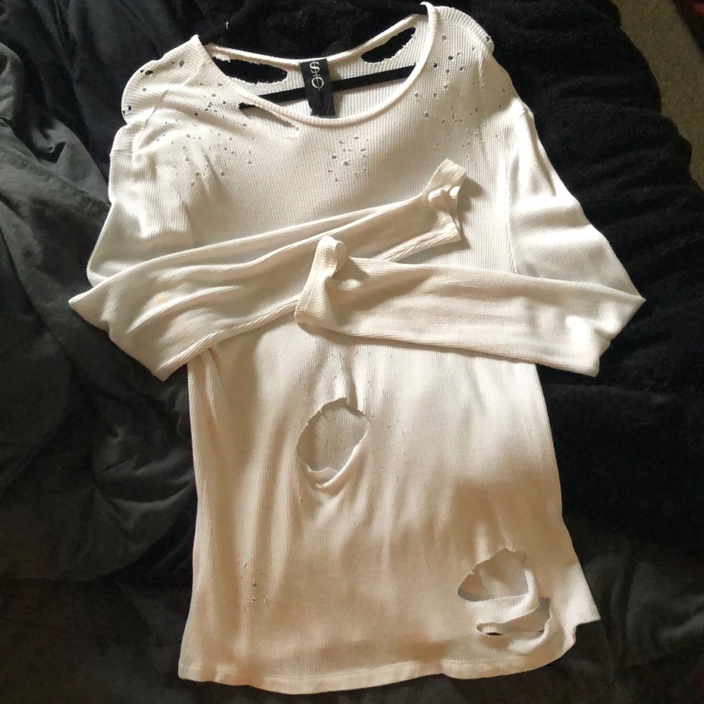 Obesity and speed white distressed thermal